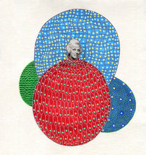 Load image into Gallery viewer, Red And turquoise Contemporary Vintage Mixed Media Art Collage