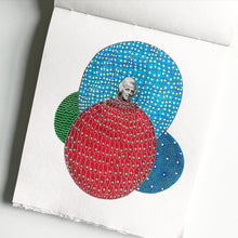 Load image into Gallery viewer, Red And turquoise Contemporary Vintage Mixed Media Art Collage