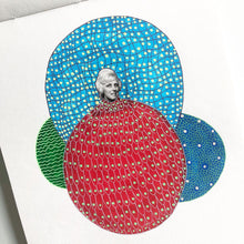 Load image into Gallery viewer, Red And turquoise Contemporary Vintage Mixed Media Art Collage