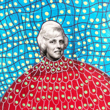 Load image into Gallery viewer, Red And turquoise Contemporary Vintage Mixed Media Art Collage