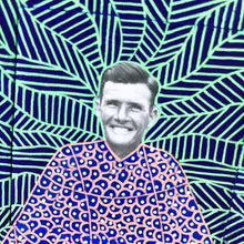 将图片加载到图库查看器,Vintage Smiling Man Portrait Collage Art