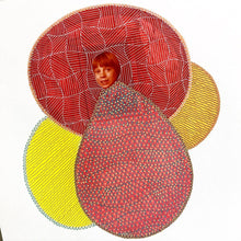 Load image into Gallery viewer, Red Yellow Vintage Style Mixed Media Art Collage