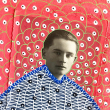 Load image into Gallery viewer, Vintage Style Mixed Media Art Collage On Handmade Paper