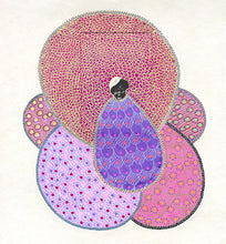 Load image into Gallery viewer, Pink Purple Mixed Media Art Collage On Paper