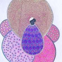 Load image into Gallery viewer, Pink Purple Mixed Media Art Collage On Paper