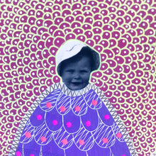 Load image into Gallery viewer, Pink Purple Mixed Media Art Collage On Paper