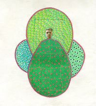 Load image into Gallery viewer, Green Mixed Media Paper Art Collage