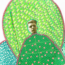 Load image into Gallery viewer, Green Mixed Media Paper Art Collage