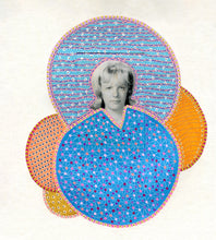 Load image into Gallery viewer, Orange And Light Blue Abstract Patterns Art Collage