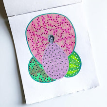 Load image into Gallery viewer, Vibrant Green And Pink Paper Art Collage