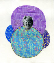 Load image into Gallery viewer, Purple Blue Vintage Style Abstract Collage Art