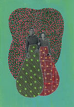 将图片加载到图库查看器,Green Red Couple Portrait Art