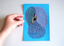 将图片加载到图库查看器,Blue Shades Mixed Media Art Collage