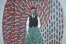 Load image into Gallery viewer, Grey And Red Vintage Art Collage