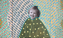 Load image into Gallery viewer, Happy Baby Girl Vintage Style Collage Art