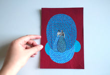 将图片加载到图库查看器,Red And Blue Collage On Paper