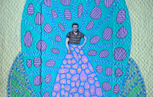 将图片加载到图库查看器,Yellow, Pink And Green Art Collage