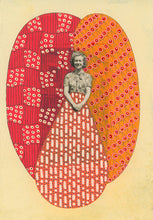 将图片加载到图库查看器,Orange And Red Mixed Media Collage Art On Paper