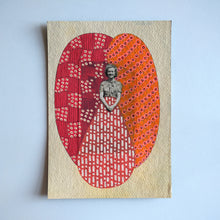 将图片加载到图库查看器,Orange And Red Mixed Media Collage Art On Paper