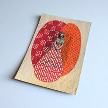 将图片加载到图库查看器,Orange And Red Mixed Media Collage Art On Paper