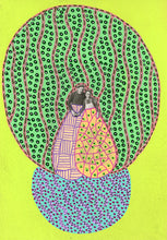 将图片加载到图库查看器,Green Blue And Orange Collage Art