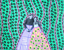 将图片加载到图库查看器,Green Blue And Orange Collage Art