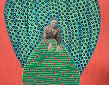 画像をギャラリービューアに読み込む, Orange And Green Man Portrait Collage Art