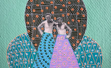 Cargar imagen en el visor de la galería, Mint green, Blue And Pink Art Collage