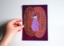 Cargar imagen en el visor de la galería, Bordeaux Pink Elegant Collage Art On Paper