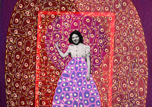 Cargar imagen en el visor de la galería, Bordeaux Pink Elegant Collage Art On Paper