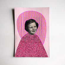 将图片加载到图库查看器,Pink Purple Collage Art Of Smiling Baby Girl