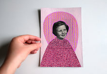 将图片加载到图库查看器,Pink Purple Collage Art Of Smiling Baby Girl