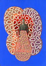 将图片加载到图库查看器,Red And Electric Blue Art Collage On Vintage Portrait