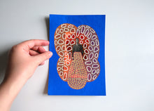 将图片加载到图库查看器,Red And Electric Blue Art Collage On Vintage Portrait