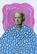 Cargar imagen en el visor de la galería, Blue Pink Art Collage Vintage