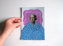 Cargar imagen en el visor de la galería, Blue Pink Art Collage Vintage