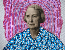 Cargar imagen en el visor de la galería, Blue Pink Art Collage Vintage