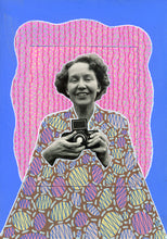 Carica l'immagine nel visualizzatore di Gallery, Happy Woman Holding A Camera Vintage Style Art Collage