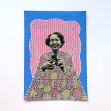 Carica l'immagine nel visualizzatore di Gallery, Happy Woman Holding A Camera Vintage Style Art Collage