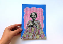 Carica l'immagine nel visualizzatore di Gallery, Happy Woman Holding A Camera Vintage Style Art Collage