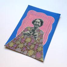 Carica l'immagine nel visualizzatore di Gallery, Happy Woman Holding A Camera Vintage Style Art Collage