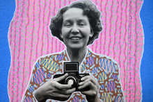 Carica l'immagine nel visualizzatore di Gallery, Happy Woman Holding A Camera Vintage Style Art Collage
