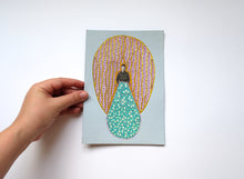 Cargar imagen en el visor de la galería, Gold, Green And Pink Mixed Media Collage