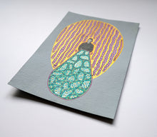 Cargar imagen en el visor de la galería, Gold, Green And Pink Mixed Media Collage