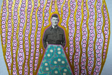 Cargar imagen en el visor de la galería, Gold, Green And Pink Mixed Media Collage