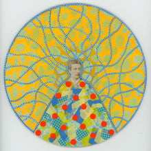 Load image into Gallery viewer, Yellow Turquoise Collage On Plywood Panel