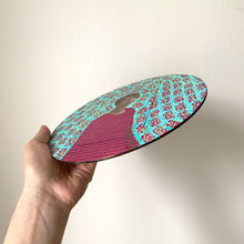 Load image into Gallery viewer, Red Wine And Turquoise Collage On Plywood Panel