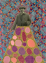 Load image into Gallery viewer, Purple Pink White Collage On Plywood Panel