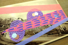 Load image into Gallery viewer, Lilac Pink Abstract Art On Retro Postcard