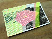 Load image into Gallery viewer, Vintage Bucolic View Postcard Altered With Neon Colours